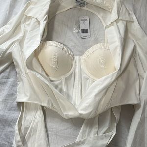 BEBE long sleeve cropped top